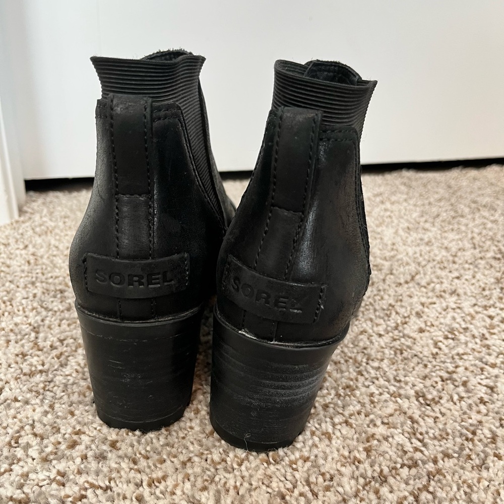 Sorel Black Leather Ankle Booties - Picture 4 of 10